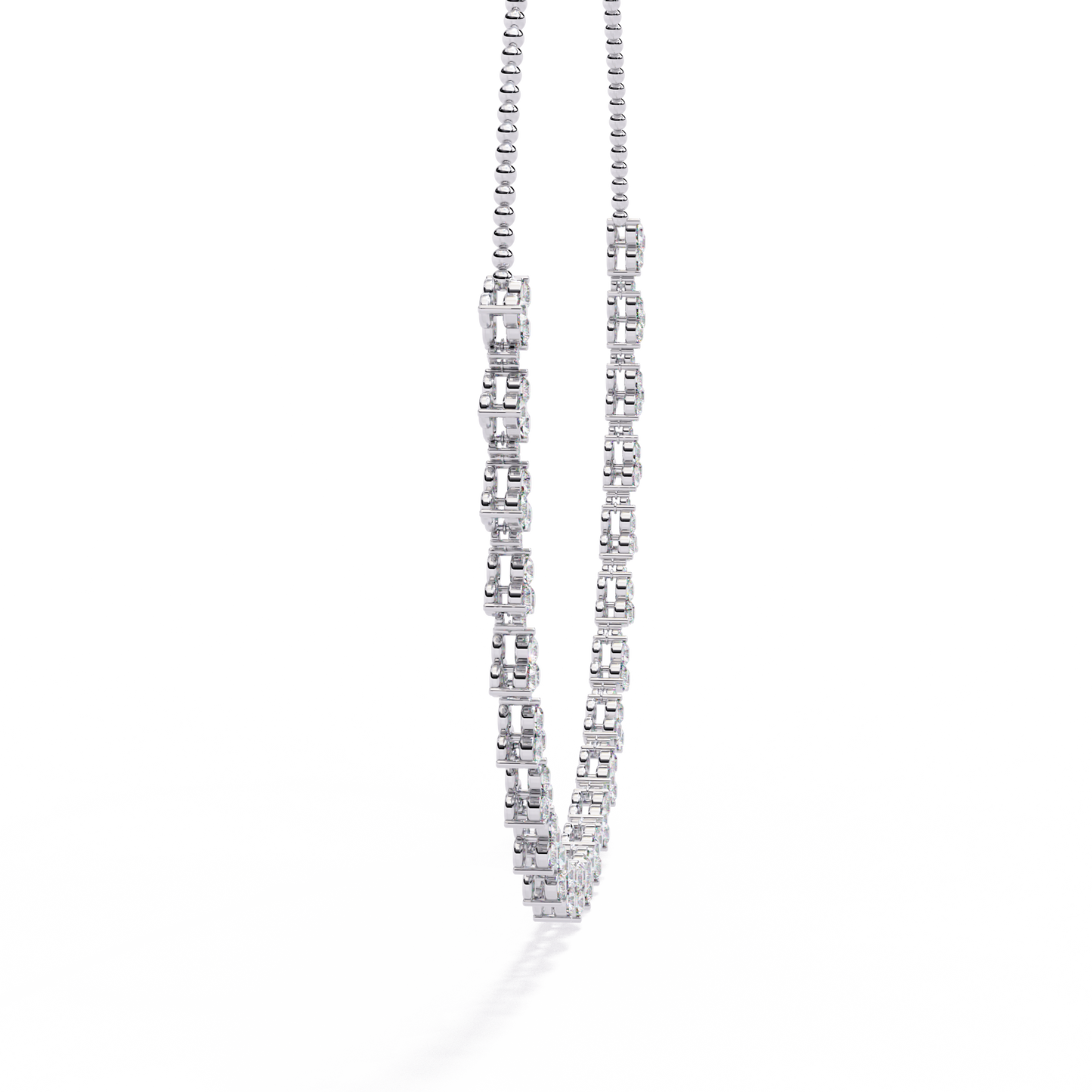 The Floral Lace Diamond Necklace In Gold - 2.14 Ct Round Brilliant Cut