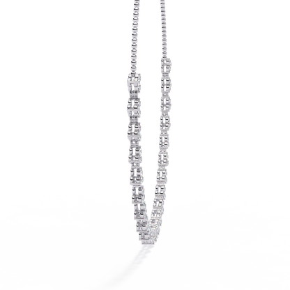 The Floral Lace Diamond Necklace In Gold - 2.14 Ct Round Brilliant Cut