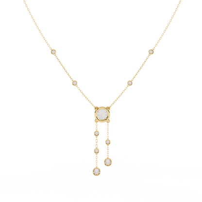 The Modern Heirloom Lariat Necklace In Gold- 0.66 Ct Round Brilliant Cut Lab Grown Diamonds
