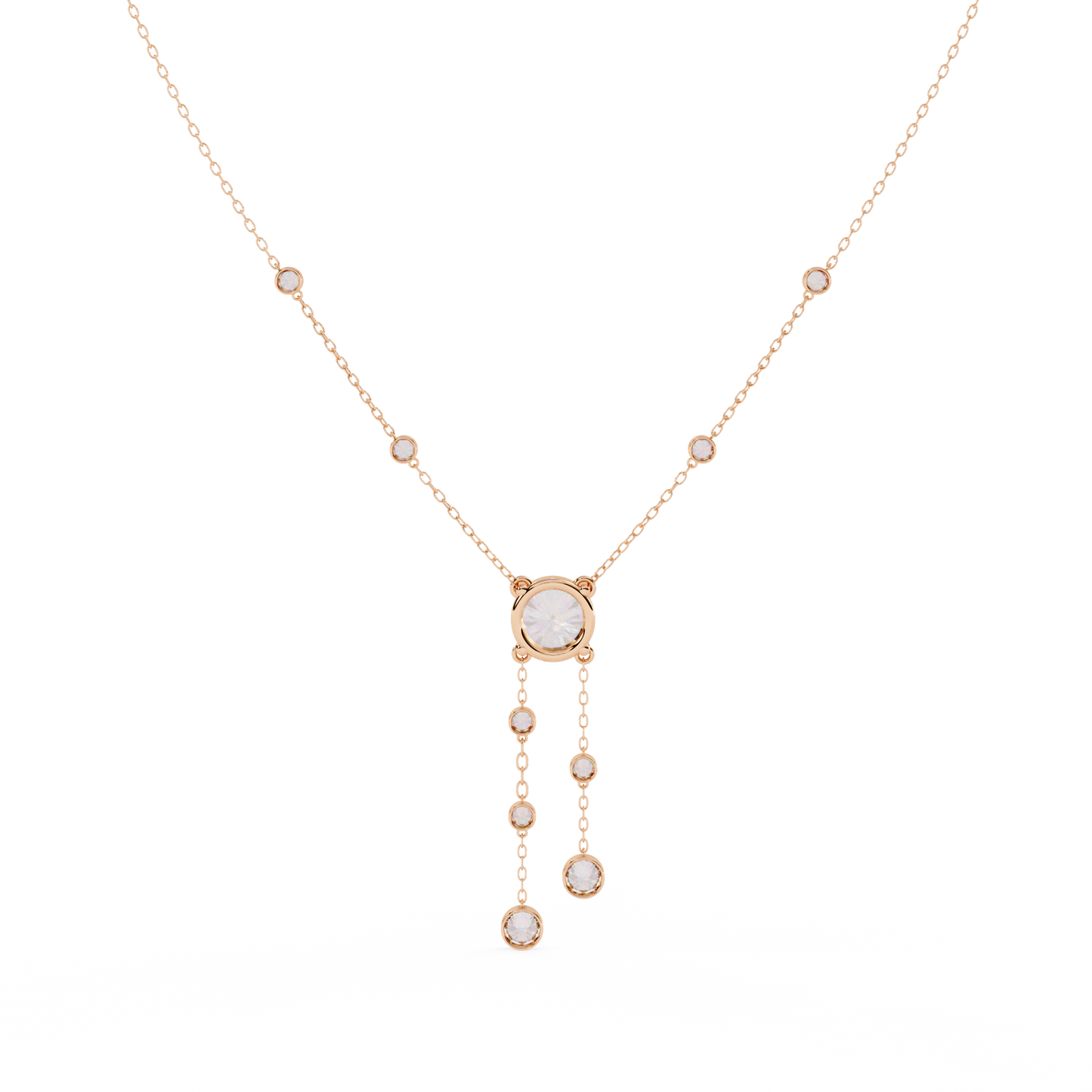 The Modern Heirloom Lariat Necklace In Gold- 0.66 Ct Round Brilliant Cut Lab Grown Diamonds