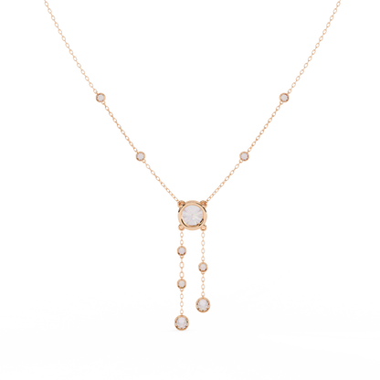 The Modern Heirloom Lariat Necklace In Gold- 0.66 Ct Round Brilliant Cut Lab Grown Diamonds