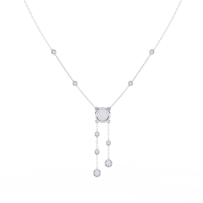 The Modern Heirloom Lariat Necklace In Gold- 0.66 Ct Round Brilliant Cut Lab Grown Diamonds