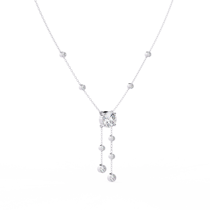 The Modern Heirloom Lariat Necklace In Gold- 0.66 Ct Round Brilliant Cut Lab Grown Diamonds