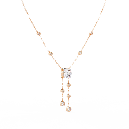 The Modern Heirloom Lariat Necklace In Gold- 0.66 Ct Round Brilliant Cut Lab Grown Diamonds