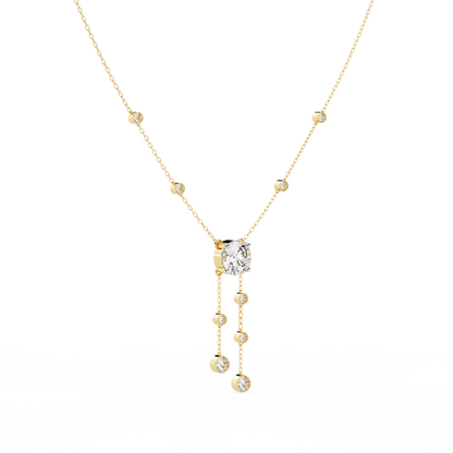 The Modern Heirloom Lariat Necklace In Gold- 0.66 Ct Round Brilliant Cut Lab Grown Diamonds
