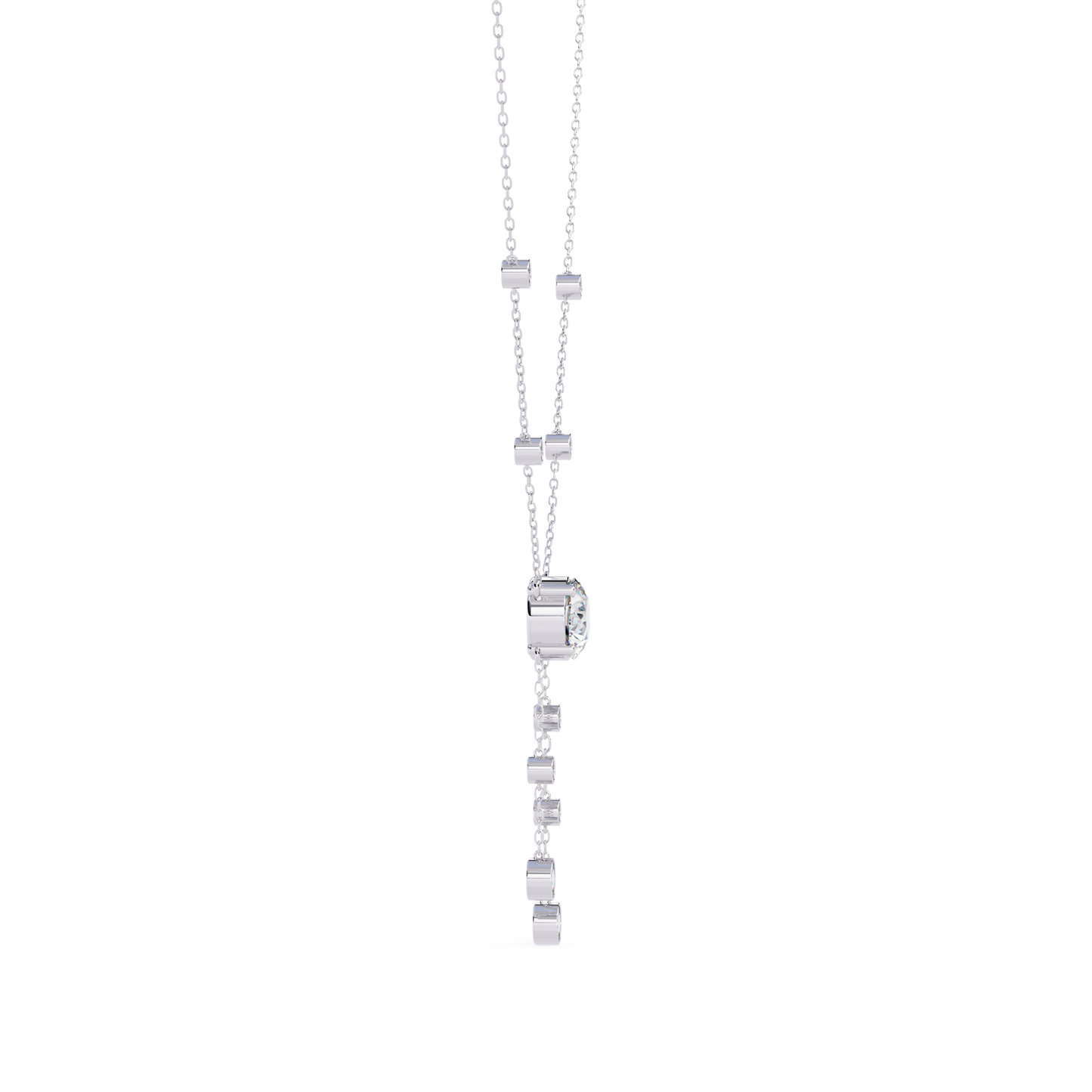 The Modern Heirloom Lariat Necklace In Gold- 0.66 Ct Round Brilliant Cut Lab Grown Diamonds