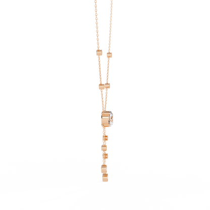 The Modern Heirloom Lariat Necklace In Gold- 0.66 Ct Round Brilliant Cut Lab Grown Diamonds