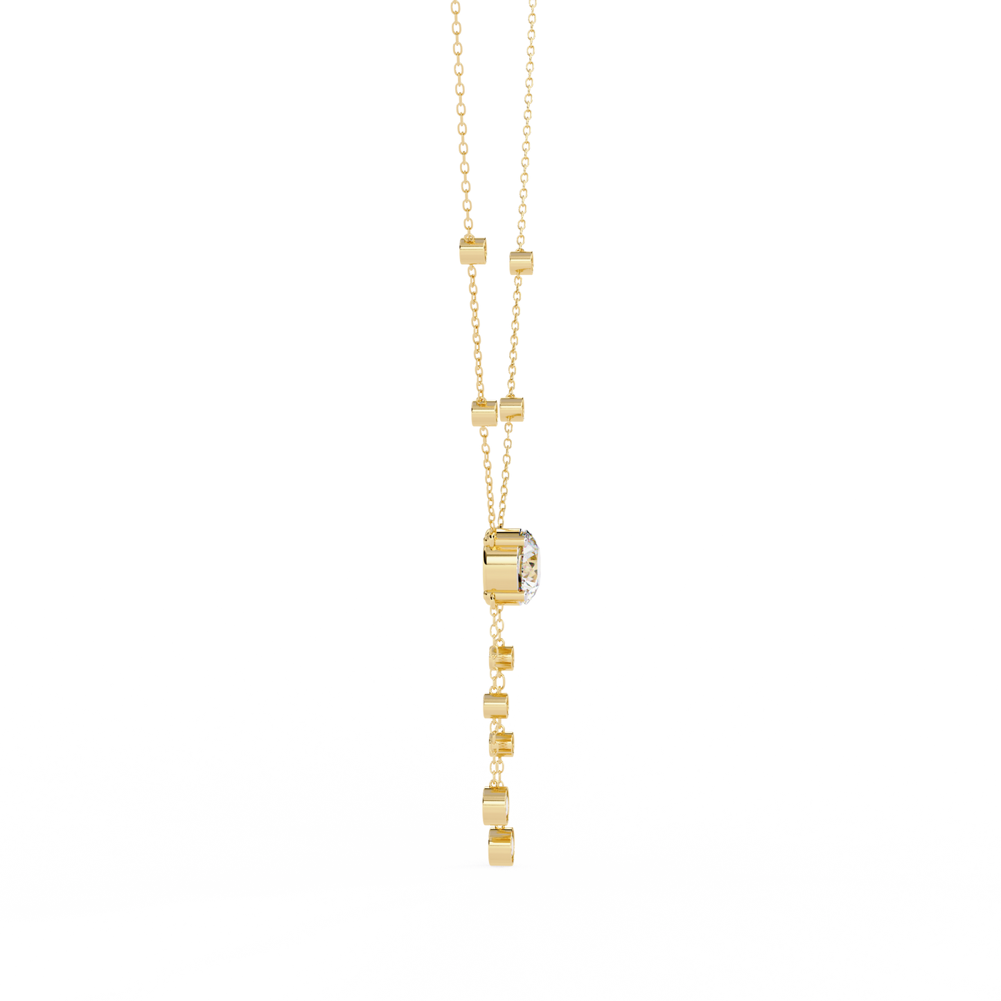 The Modern Heirloom Lariat Necklace In Gold- 0.66 Ct Round Brilliant Cut Lab Grown Diamonds