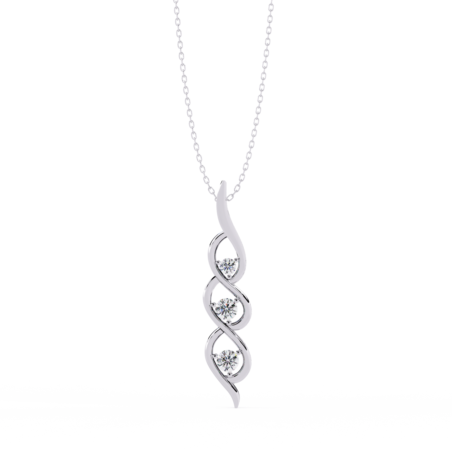 Vertical Infinity Diamond Pendant In Gold- 0.20 Ct Round Brilliant Cut