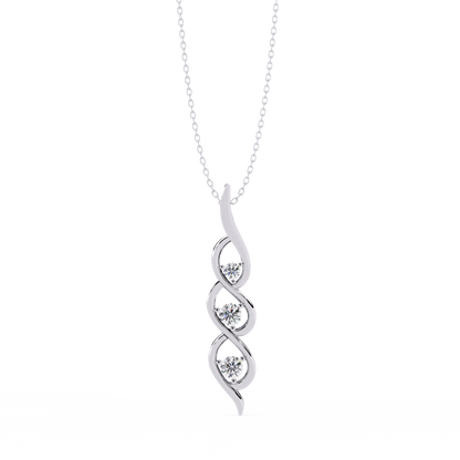 Vertical Infinity Diamond Pendant In Gold- 0.20 Ct Round Brilliant Cut