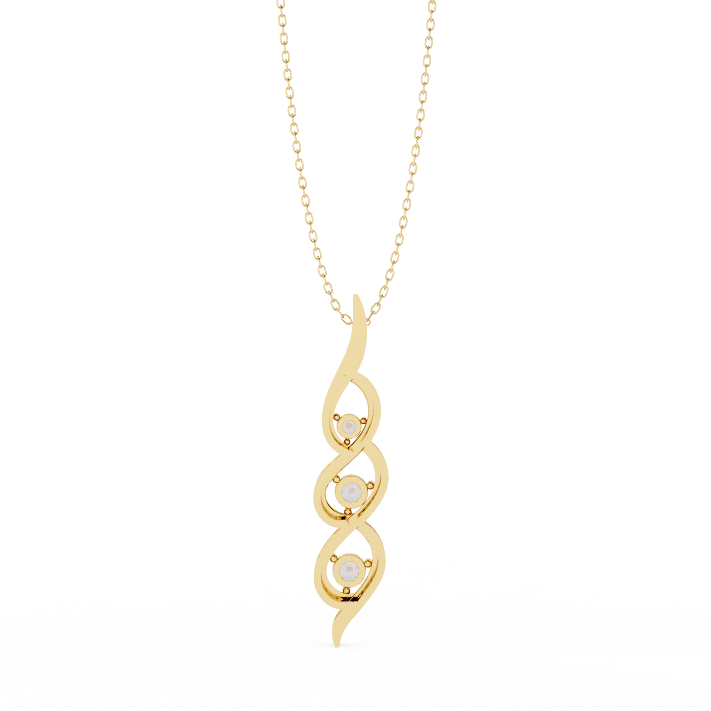 Vertical Infinity Diamond Pendant In Gold- 0.20 Ct Round Brilliant Cut