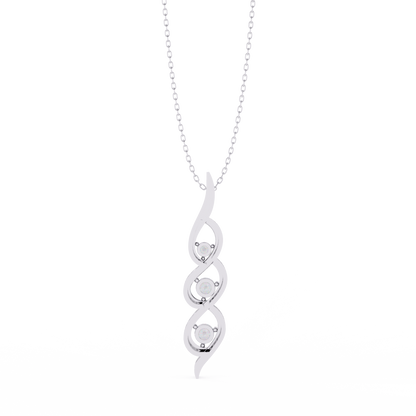 Vertical Infinity Diamond Pendant In Gold- 0.20 Ct Round Brilliant Cut