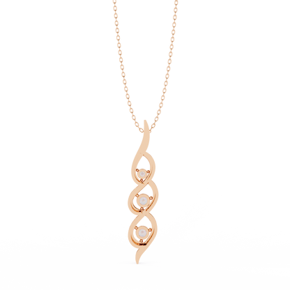 Vertical Infinity Diamond Pendant In Gold- 0.20 Ct Round Brilliant Cut