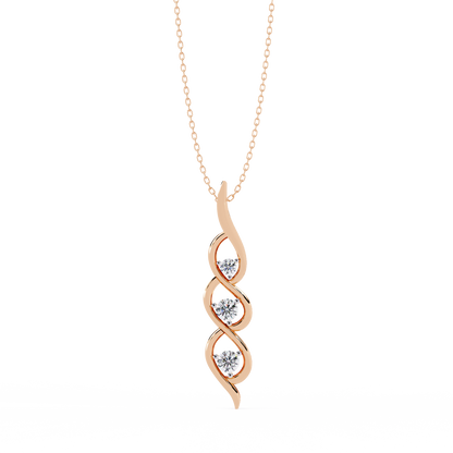 Vertical Infinity Diamond Pendant In Gold- 0.20 Ct Round Brilliant Cut