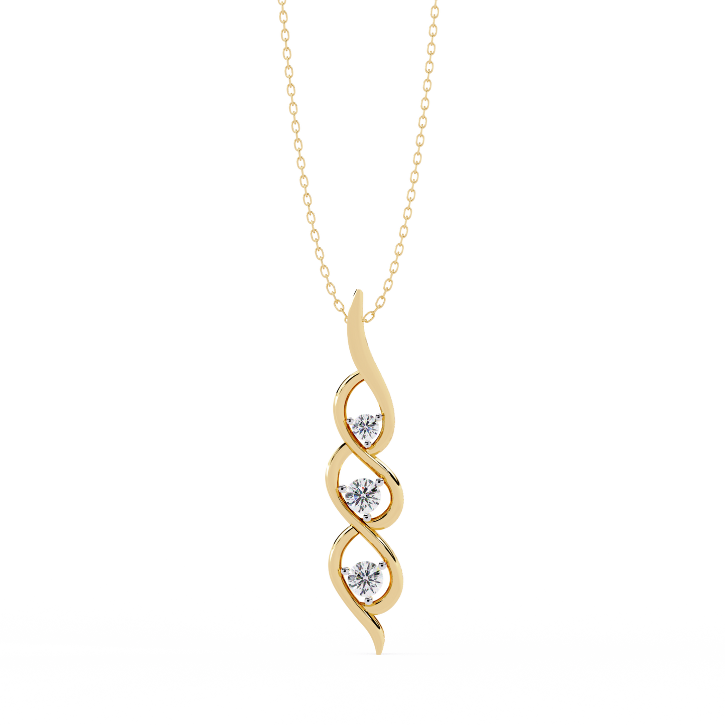 Vertical Infinity Diamond Pendant In Gold- 0.20 Ct Round Brilliant Cut