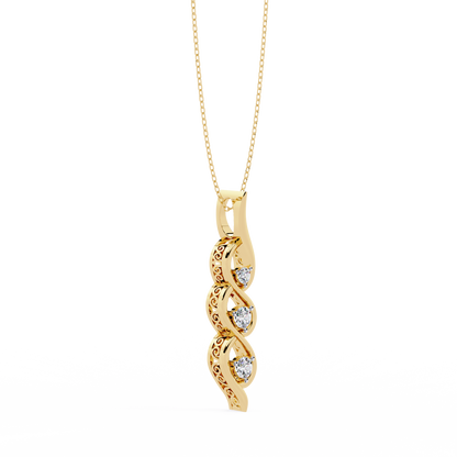 Vertical Infinity Diamond Pendant In Gold- 0.20 Ct Round Brilliant Cut