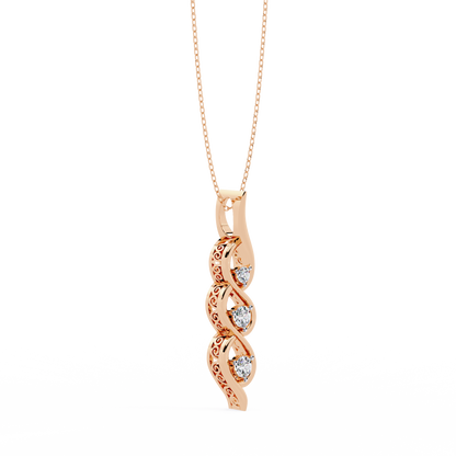Vertical Infinity Diamond Pendant In Gold- 0.20 Ct Round Brilliant Cut