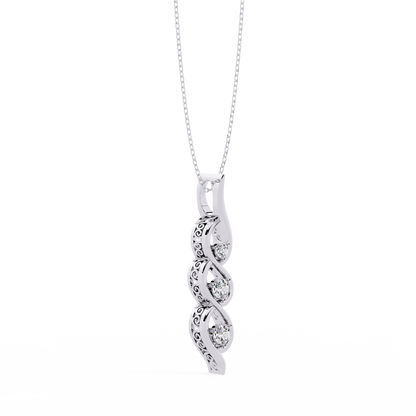 Vertical Infinity Diamond Pendant In Gold- 0.20 Ct Round Brilliant Cut