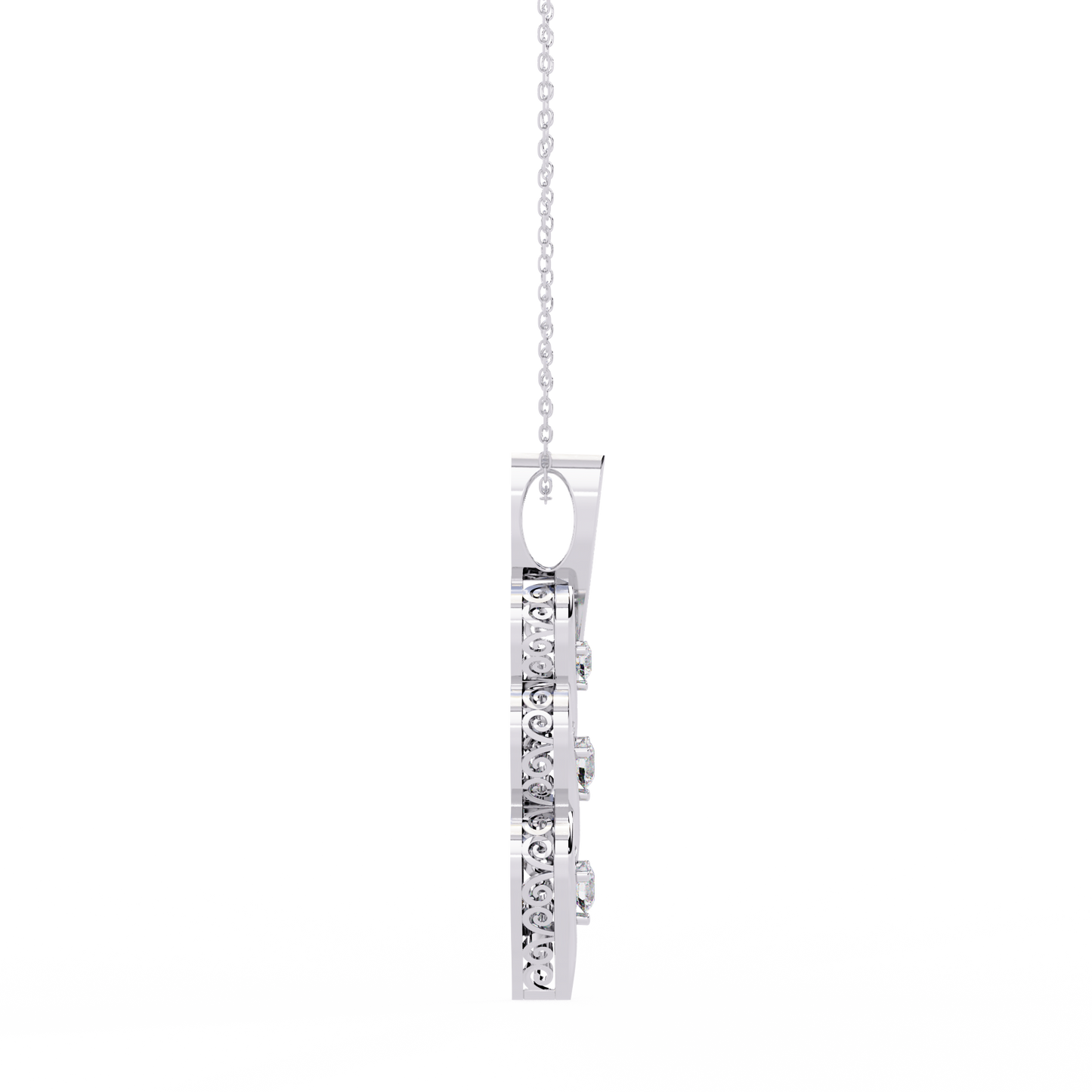 Vertical Infinity Diamond Pendant In Gold- 0.20 Ct Round Brilliant Cut