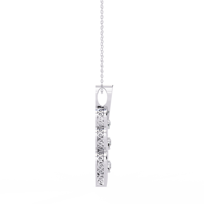 Vertical Infinity Diamond Pendant In Gold- 0.20 Ct Round Brilliant Cut