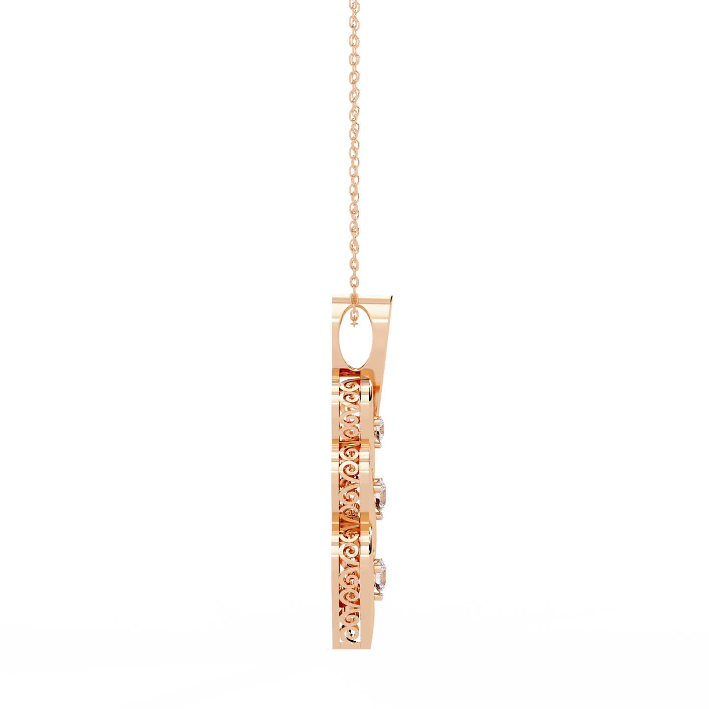 Vertical Infinity Diamond Pendant In Gold- 0.20 Ct Round Brilliant Cut