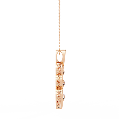 Vertical Infinity Diamond Pendant In Gold- 0.20 Ct Round Brilliant Cut