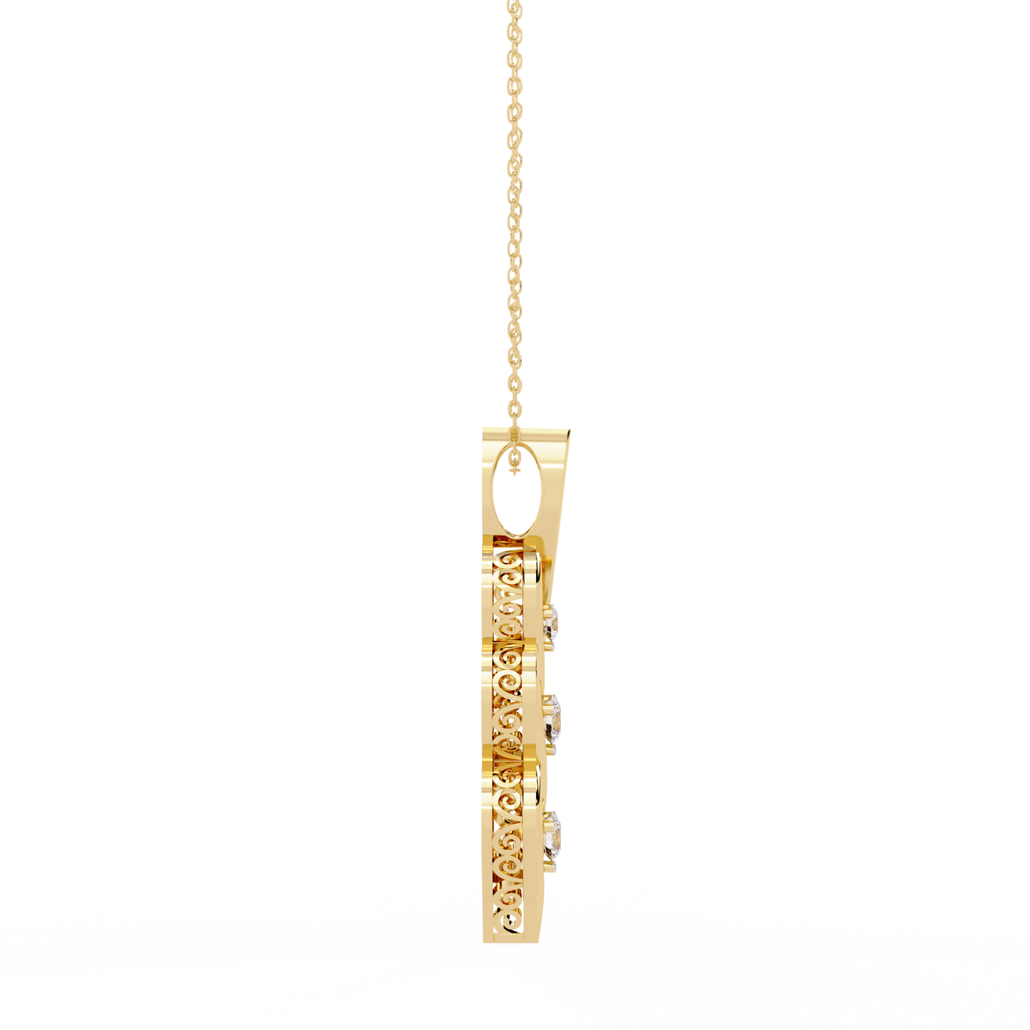 Vertical Infinity Diamond Pendant In Gold- 0.20 Ct Round Brilliant Cut