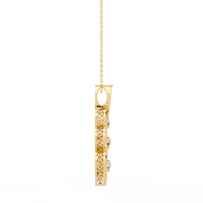Vertical Infinity Diamond Pendant In Gold- 0.20 Ct Round Brilliant Cut