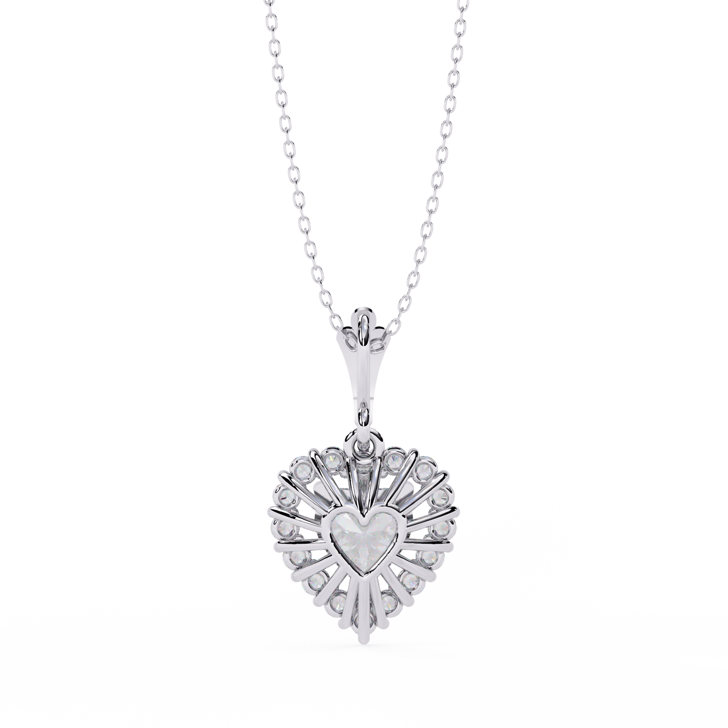 "Eternal Radiance" Heart Halo Pendant in Yellow Gold 0.92CTW Diamonds
