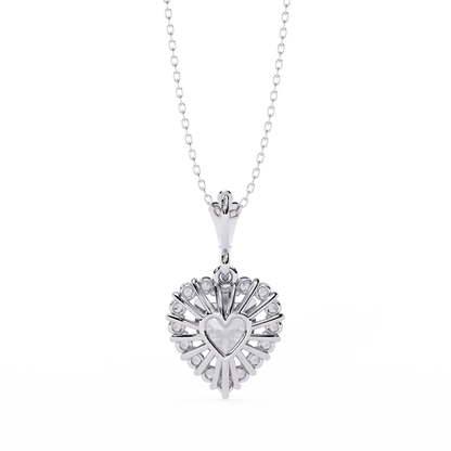 "Eternal Radiance" Heart Halo Pendant in Yellow Gold 0.92CTW Diamonds