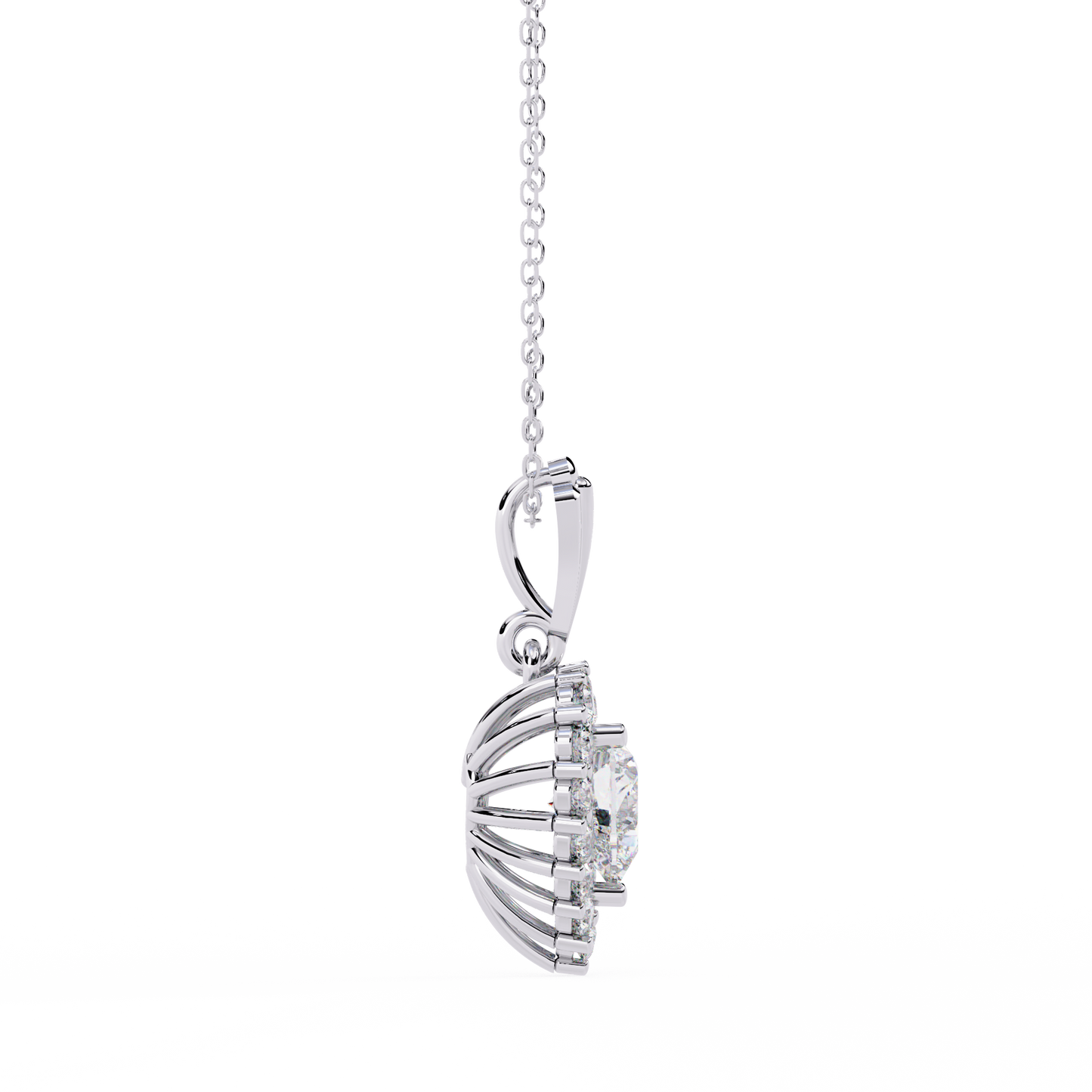 "Eternal Radiance" Heart Halo Pendant in Yellow Gold 0.92CTW Diamonds