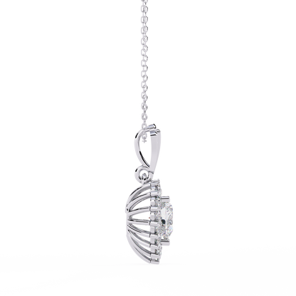 "Eternal Radiance" Heart Halo Pendant in Yellow Gold 0.92CTW Diamonds