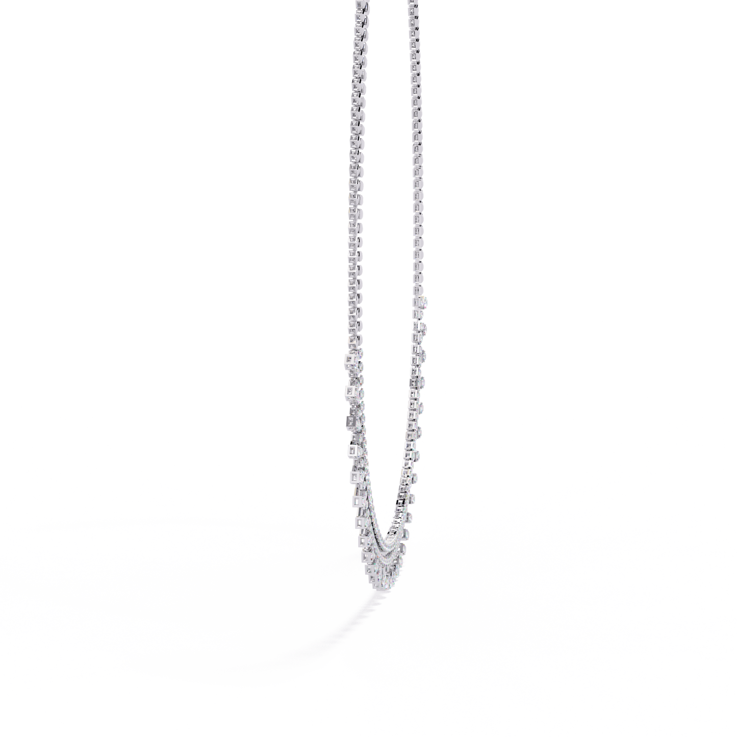 The Riviera Sparkle Necklace In Gold- 4.51Ct Round Brilliant Cut Lab Grown Diamonds