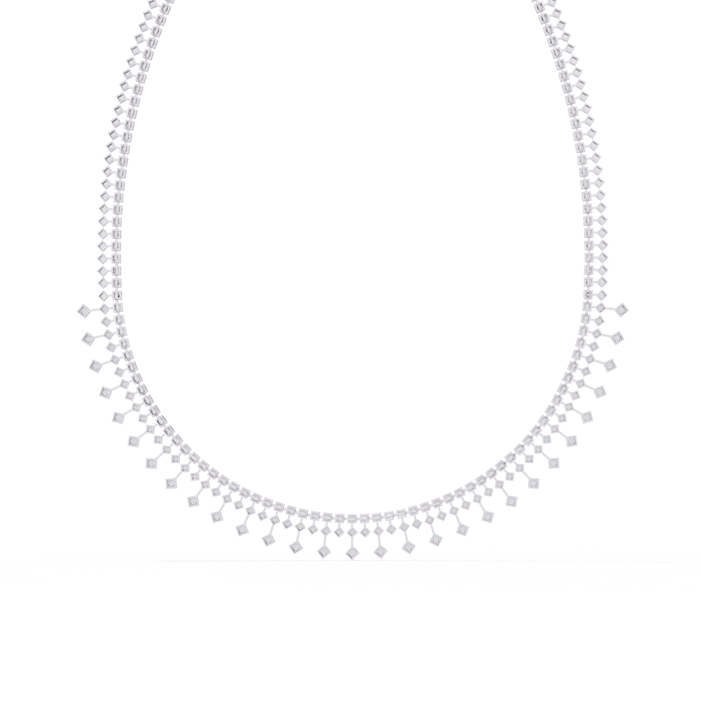 The Riviera Sparkle Necklace In Gold- 4.51Ct Round Brilliant Cut Lab Grown Diamonds