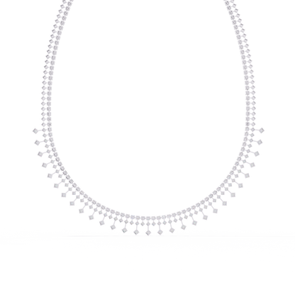 The Riviera Sparkle Necklace In Gold- 4.51Ct Round Brilliant Cut Lab Grown Diamonds