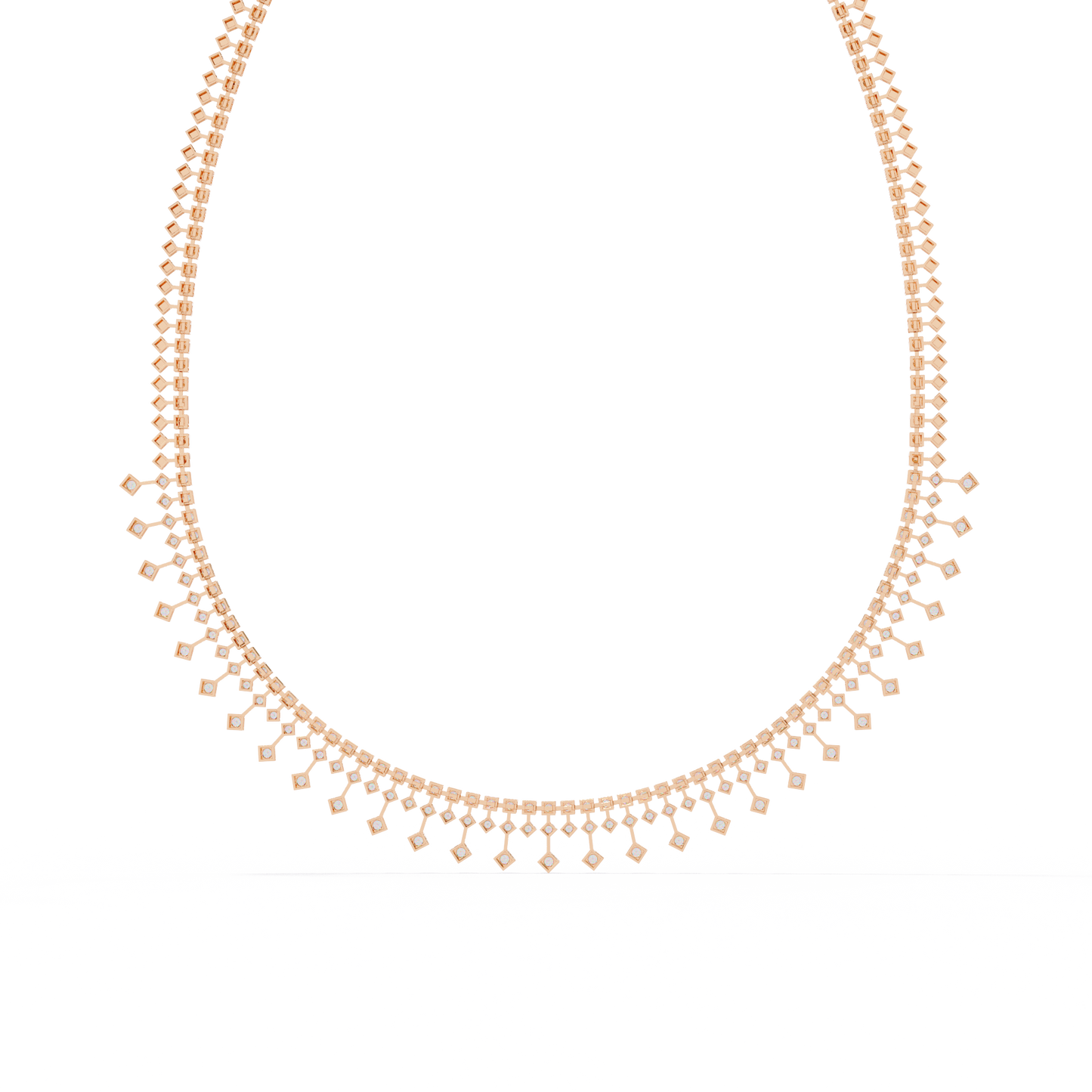 The Riviera Sparkle Necklace In Gold- 4.51Ct Round Brilliant Cut Lab Grown Diamonds