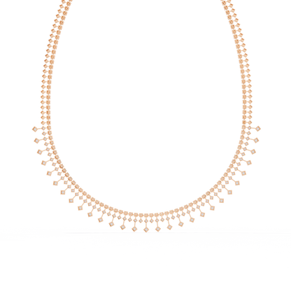 The Riviera Sparkle Necklace In Gold- 4.51Ct Round Brilliant Cut Lab Grown Diamonds