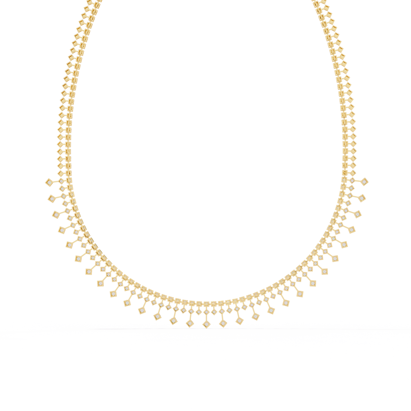 The Riviera Sparkle Necklace In Gold- 4.51Ct Round Brilliant Cut Lab Grown Diamonds
