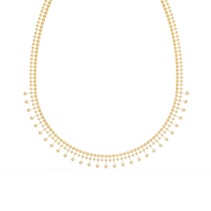 The Riviera Sparkle Necklace In Gold- 4.51Ct Round Brilliant Cut Lab Grown Diamonds