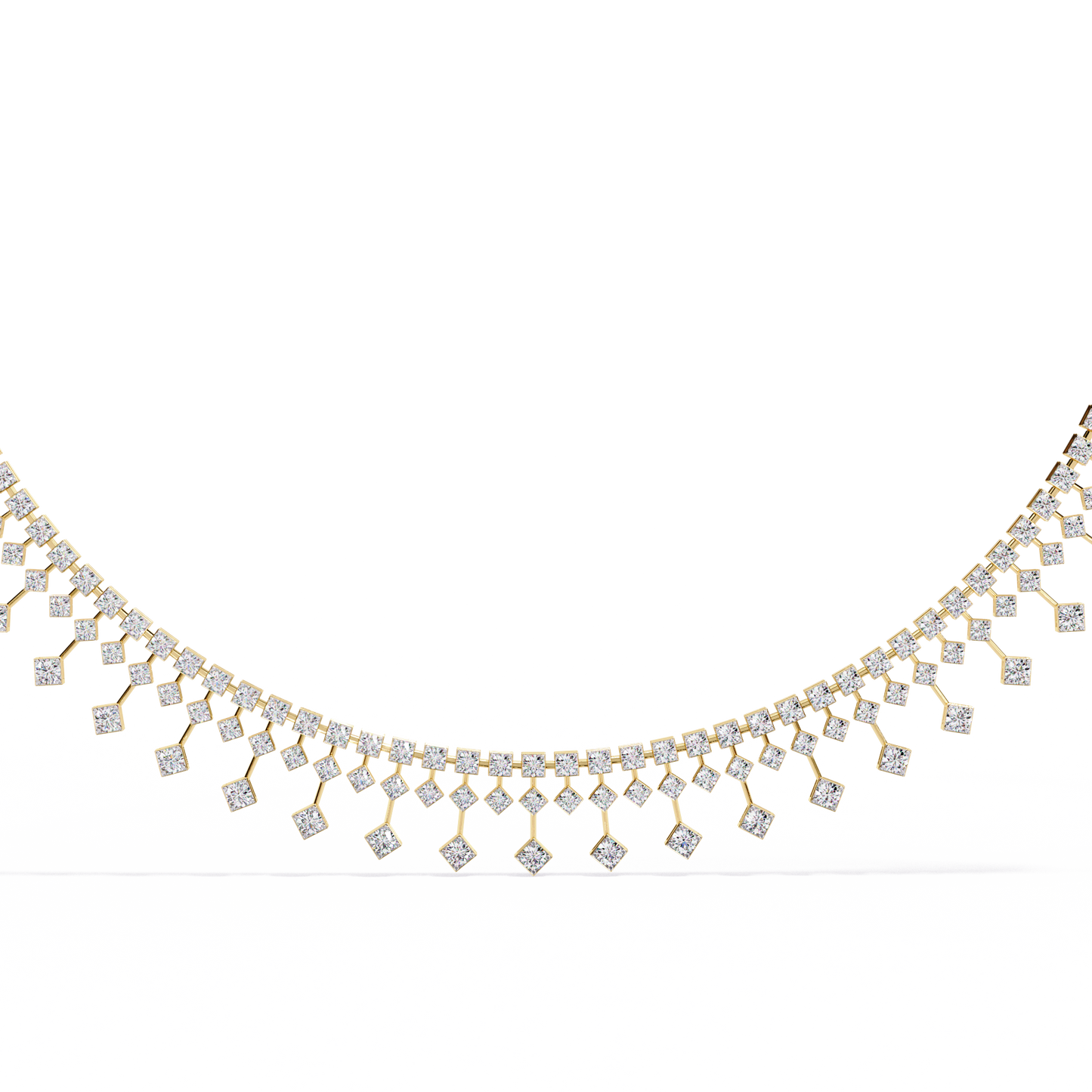 The Riviera Sparkle Necklace In Gold- 4.51Ct Round Brilliant Cut Lab Grown Diamonds