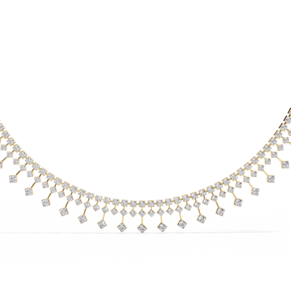 The Riviera Sparkle Necklace In Gold- 4.51Ct Round Brilliant Cut Lab Grown Diamonds