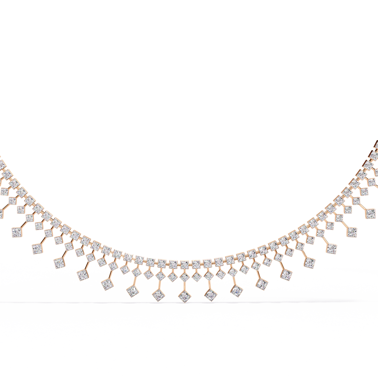 The Riviera Sparkle Necklace In Gold- 4.51Ct Round Brilliant Cut Lab Grown Diamonds
