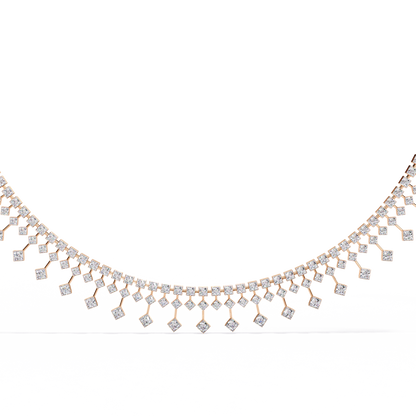 The Riviera Sparkle Necklace In Gold- 4.51Ct Round Brilliant Cut Lab Grown Diamonds