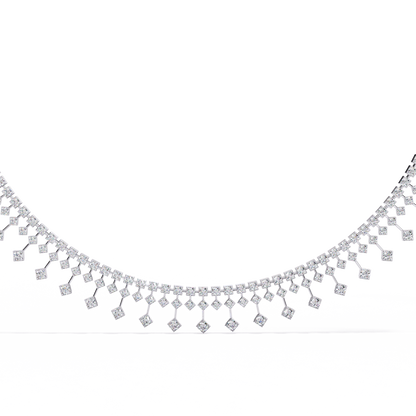 The Riviera Sparkle Necklace In Gold- 4.51Ct Round Brilliant Cut Lab Grown Diamonds