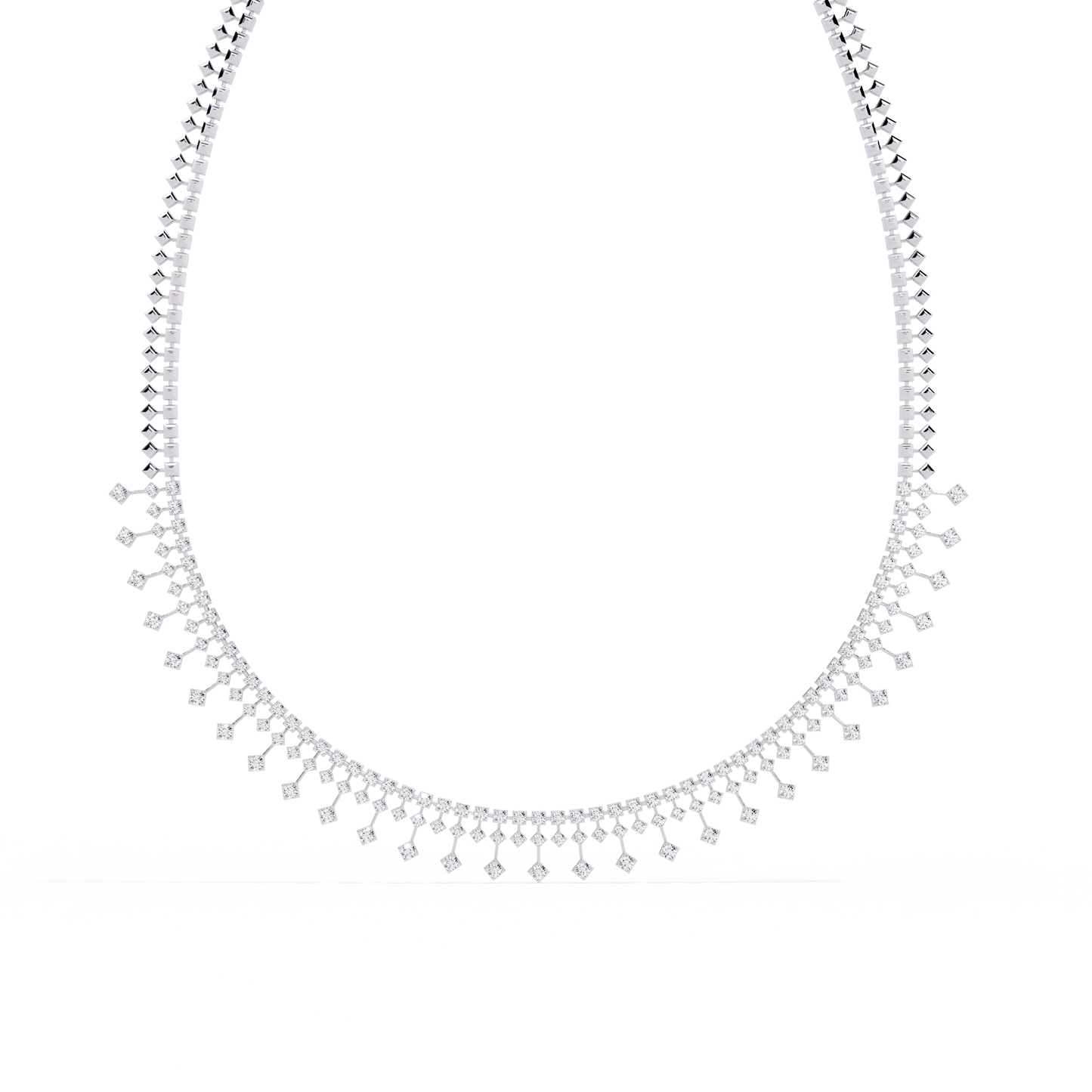 The Riviera Sparkle Necklace In Gold- 4.51Ct Round Brilliant Cut Lab Grown Diamonds