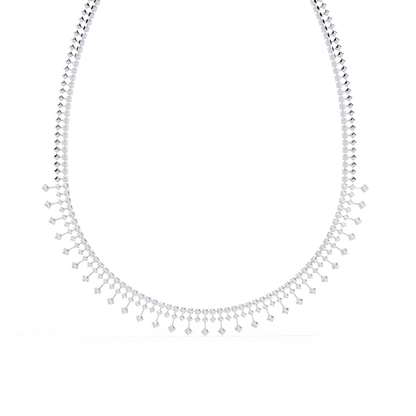 The Riviera Sparkle Necklace In Gold- 4.51Ct Round Brilliant Cut Lab Grown Diamonds