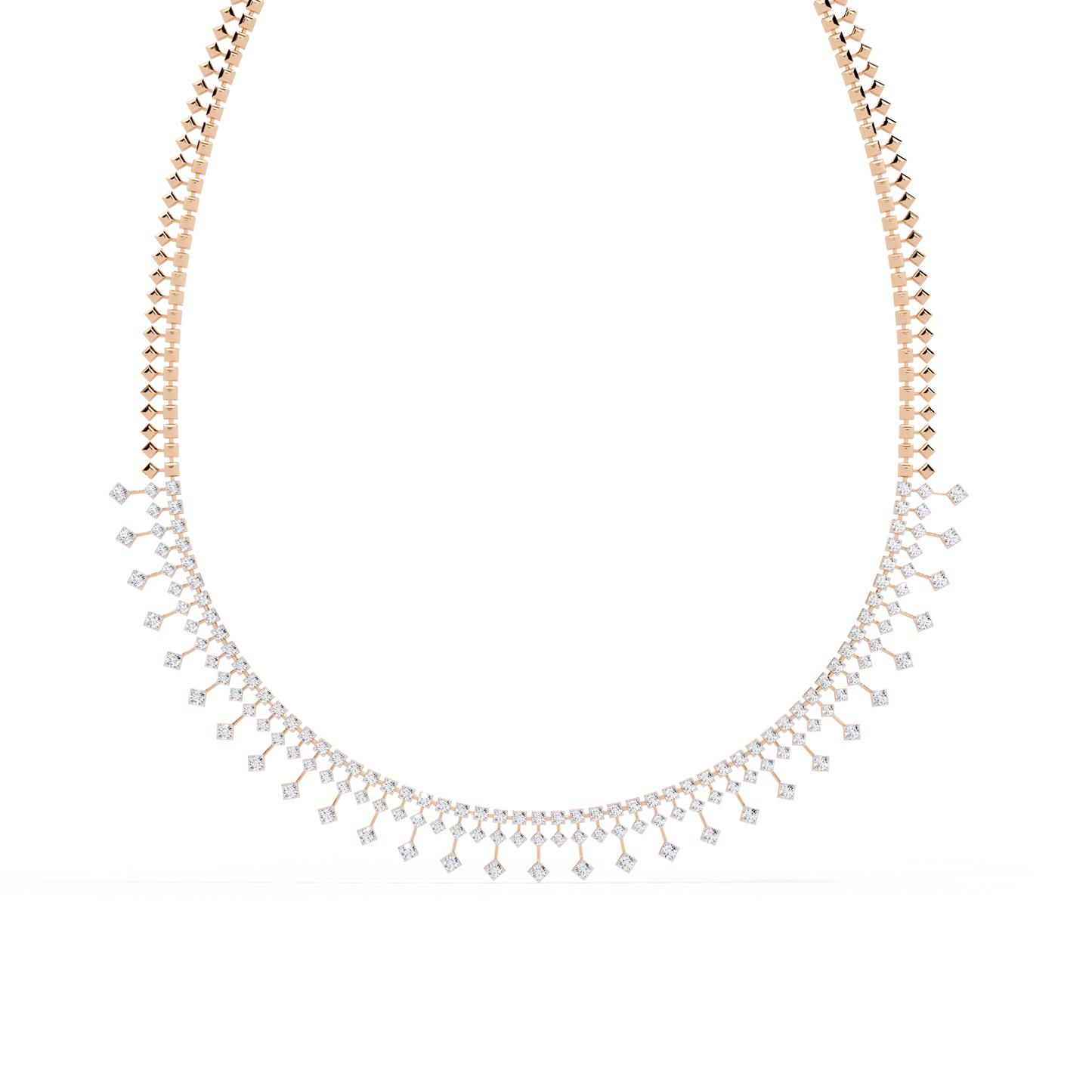 The Riviera Sparkle Necklace In Gold- 4.51Ct Round Brilliant Cut Lab Grown Diamonds