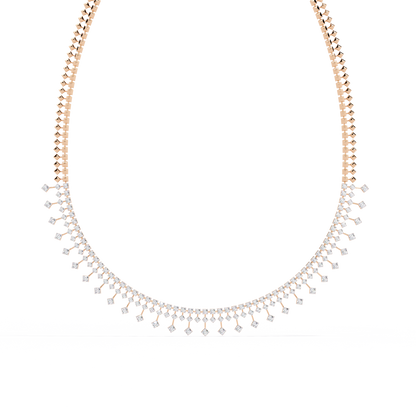 The Riviera Sparkle Necklace In Gold- 4.51Ct Round Brilliant Cut Lab Grown Diamonds