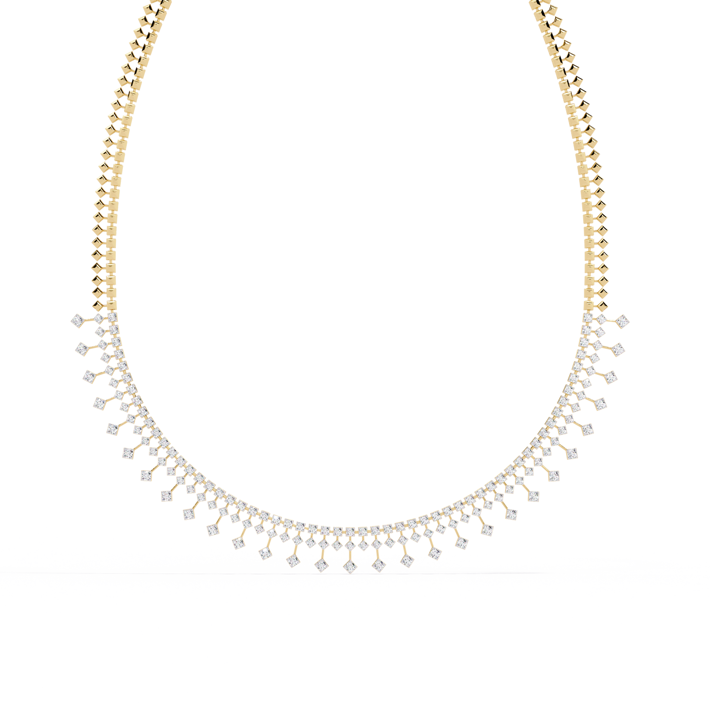 The Riviera Sparkle Necklace In Gold- 4.51Ct Round Brilliant Cut Lab Grown Diamonds