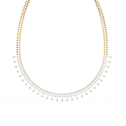 The Riviera Sparkle Necklace In Gold- 4.51Ct Round Brilliant Cut Lab Grown Diamonds